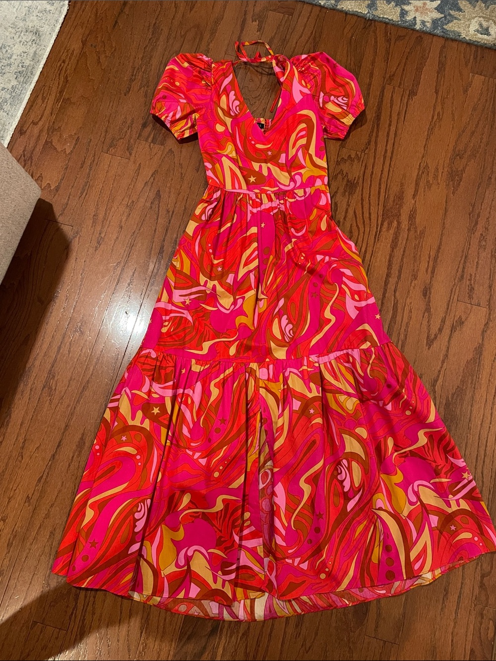 1. State Pink and Red Swirl Maxi Dress